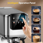 Espresso Machine 20Bar, Hot & Iced Coffee Machine with Rapid Cold Brew, Espresso Maker with Steam Wand, Touch Screen with 37oz Water Tank for Latte, Cappuccino, Gift for Coffee Lover