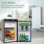 Smad Propane Refrigerator with Freezer 3 Way Fridge Gas/12V/110V 3.5 Cu.ft Outdoor