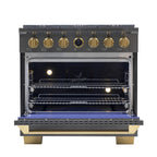 36 in. 5.2 cu. ft. Dual Fuel Range for Propane Gas in Titanium Stainless.