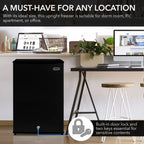 Whynter 3.0 cu ft Energy Star Upright Freezer in Black CUF-301BK