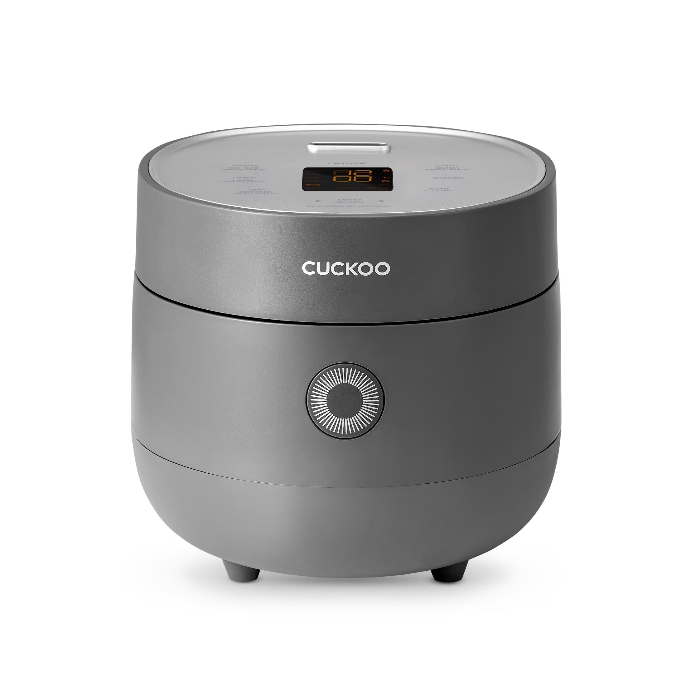 CUCKOO Rice Cooker 6 Cups Cooked, Warmer, Nonstick Pot and Fuzzy Logic Tech in Gray (CR-0375FG)