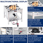 64QT Stainless Steel Seafood Boiling Kit, 200,000BTU Propane Burner And Crawfish Boil Pot w/Basket and Steamer Rack, For Outdoors Cooking and Steaming, Large Turkey Fryer Pot, Lobster Shrimp Pot