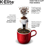 Keurig K-Elite Coffee Maker, Single Serve K-Cup Pod Coffee Brewer, With Iced Coffee Capability, Brushed Silver