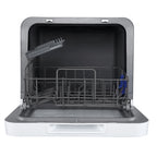 Farberware Portable Dishwasher with Built-In Water Tank with Baby Care and Fruit Wash Settings in White w/ 6-Place Setting Capacity, FDW05ASBWHA