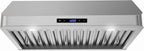 Streamline 30 in. Montecreto Ductless Undermount 406 CFM Range Hood in Brushed Stainless Steel with Baffle Filters, Touchpad Control, LED Lights