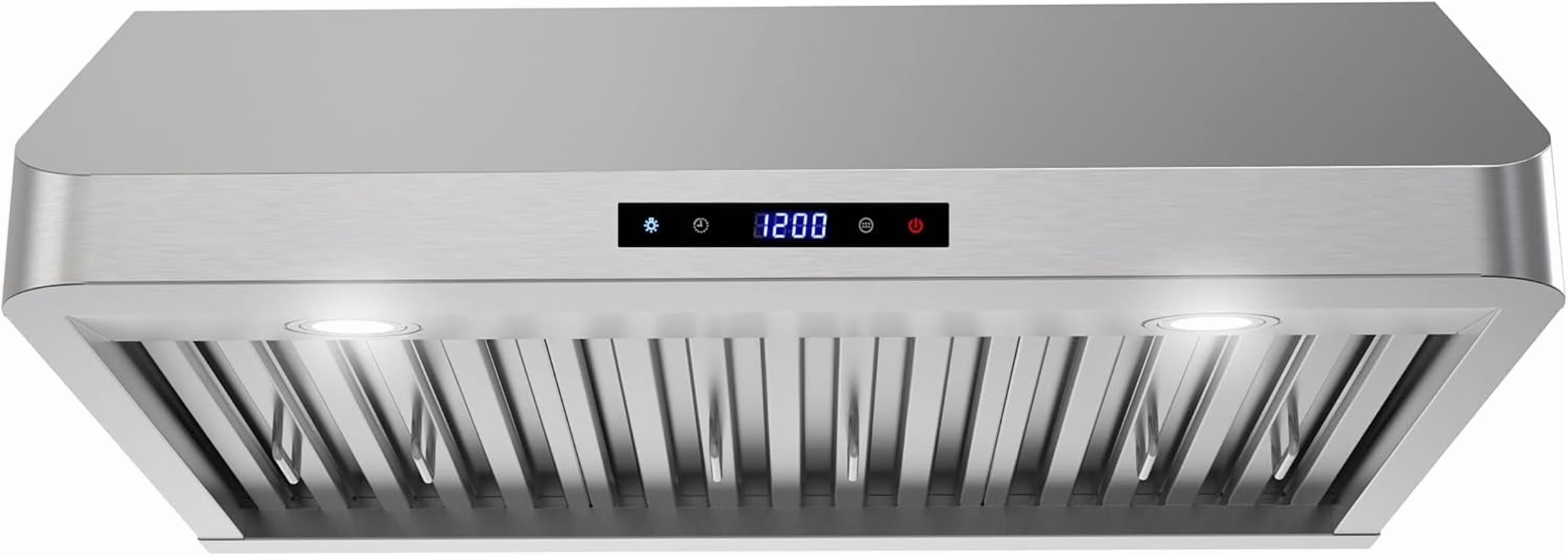 Streamline 30 in. Montecreto Ductless Undermount 406 CFM Range Hood in Brushed Stainless Steel with Baffle Filters, Touchpad Control, LED Lights