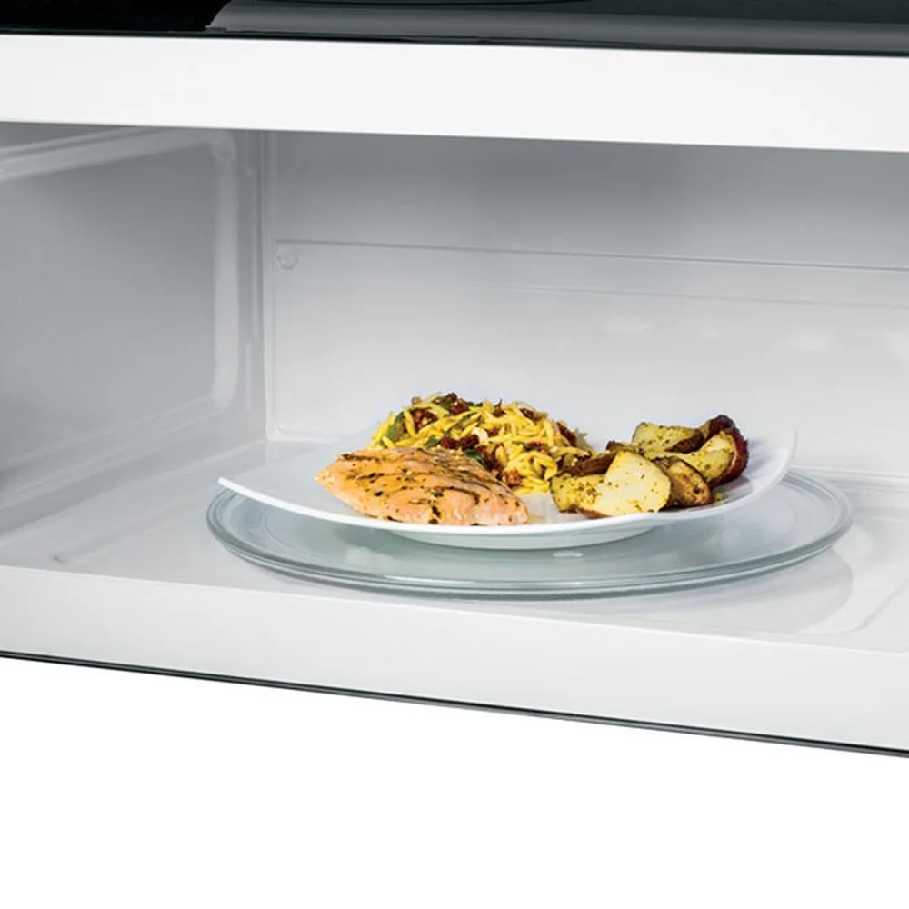 GE JVM3160RFSS 1.6 Cu. Ft. Over-the-Range Microwave Oven Stainless Steel Bundle with Deco Chef Pair of Red Heat Resistant Oven Mitt and 3 YR CPS Enhanced Protection Pack