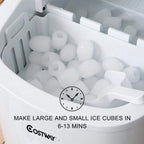 Costway Silver Portable Compact Electric Ice Maker Machine Mini Cube 26lb/Day