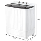 UbesGoo Compact Twin Tub Portable Mini Washing Machine 20lbs Total Washing Machine W/Drain Pump