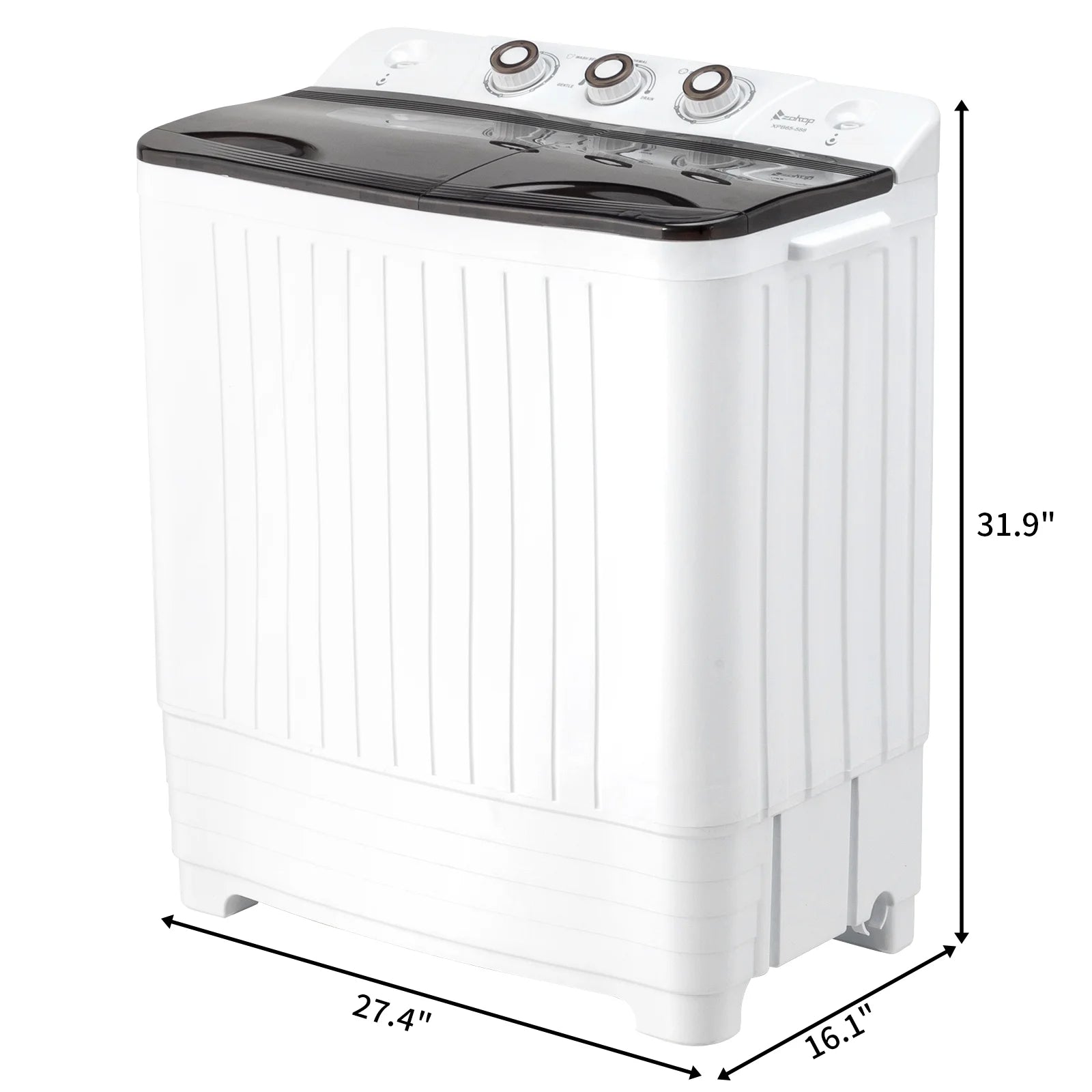 UbesGoo Compact Twin Tub Portable Mini Washing Machine 20lbs Total Washing Machine W/Drain Pump