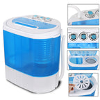 SuperDeal Compact Lightweight Twin Tub Washing Machine Top Load 6lbs Washer 4lbs Dryer