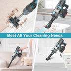 Cordless Vacuum Cleaner,30Kpa 60Mins Stick Vacuum Cleaner with LED Touch Screen,Lightweight Vacuum for Home Pet Hair Carpet Hard Floors V11(Blue)