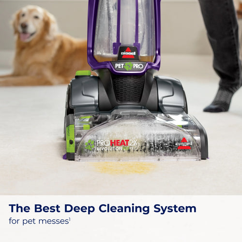BISSELL ProHeat 2X Revolution Pet Pro Upright Deep Cleaner, for Carpets and Upholstery, TurboStrength Motor Technology, 3 Cleaning Modes, Heatwave Technology, 3586, Purple