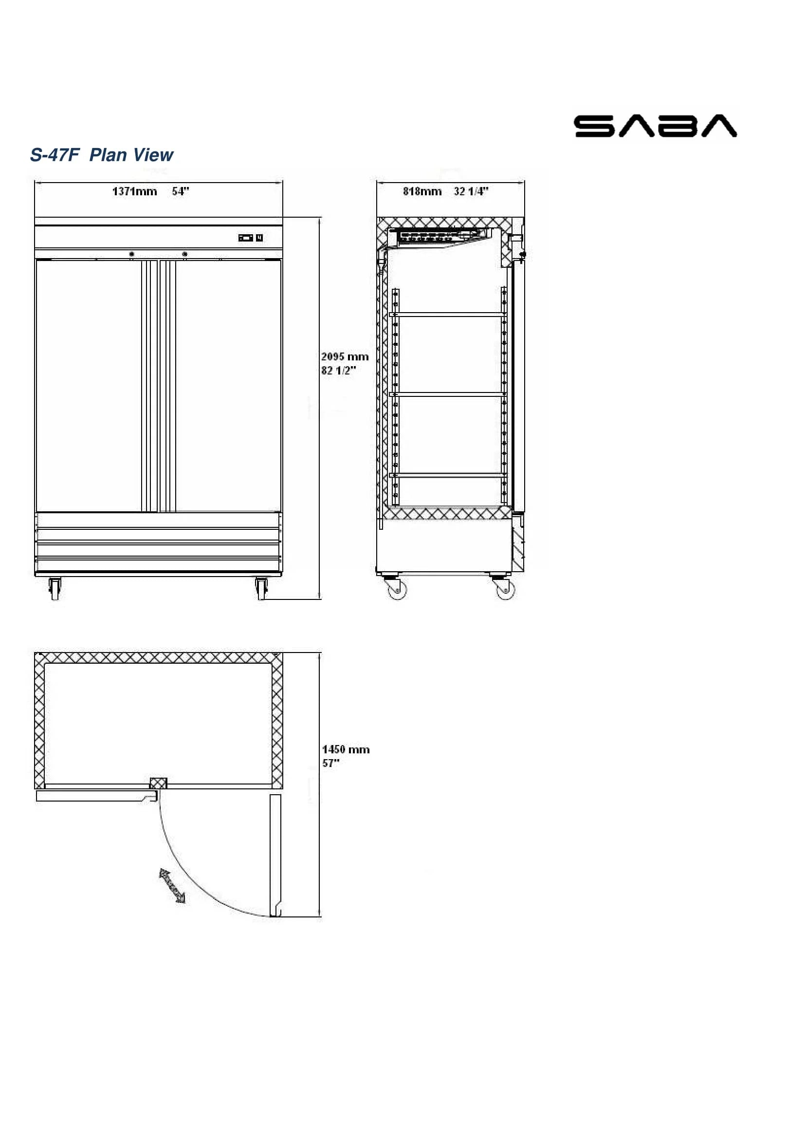 Heavy Duty Commercial 47 cu ft Solid Stainless Steel Reach-In Freezer (2 Door)