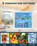 Upstreman 1.7 Cu.ft Mini Fridge with Freezer, Dorm Essentials, Adjustable Thermostat, Energy Saving, Low Noise, Single Door Compact Refrigerator for Dorm, Office, Bedroom, Blue-FR17