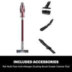 Shark Anti-Allergen Cordless Stick Vacuum with Self-Cleaning Brushroll, PowerFins, Removable Handheld Tools, 40 min runtime, Red, .34-Quart