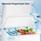 WAA 2.8 Cubic Feet Chest Freezer with Removable Basket Free Standing Top Open Door Compact Freezer with Adjustable Temperature for Home/Kitchen/Office/Bar (White)
