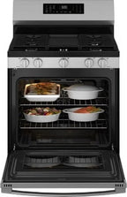 GE 30 Inch Freestanding Gas Smart Range with 5 Sealed Burners Stainless Steel GGF600AVSS