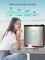 FOHERE 1.6 Cu. Ft Refrigerator with Top Freezer, Single Door, 46L Capacity, Black