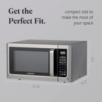 Farberware FMGZ09BKA 0.9 Cu. Ft. Microwave Oven, 900W, Digital Control, LED Display, 6 Cooking Presets, Black