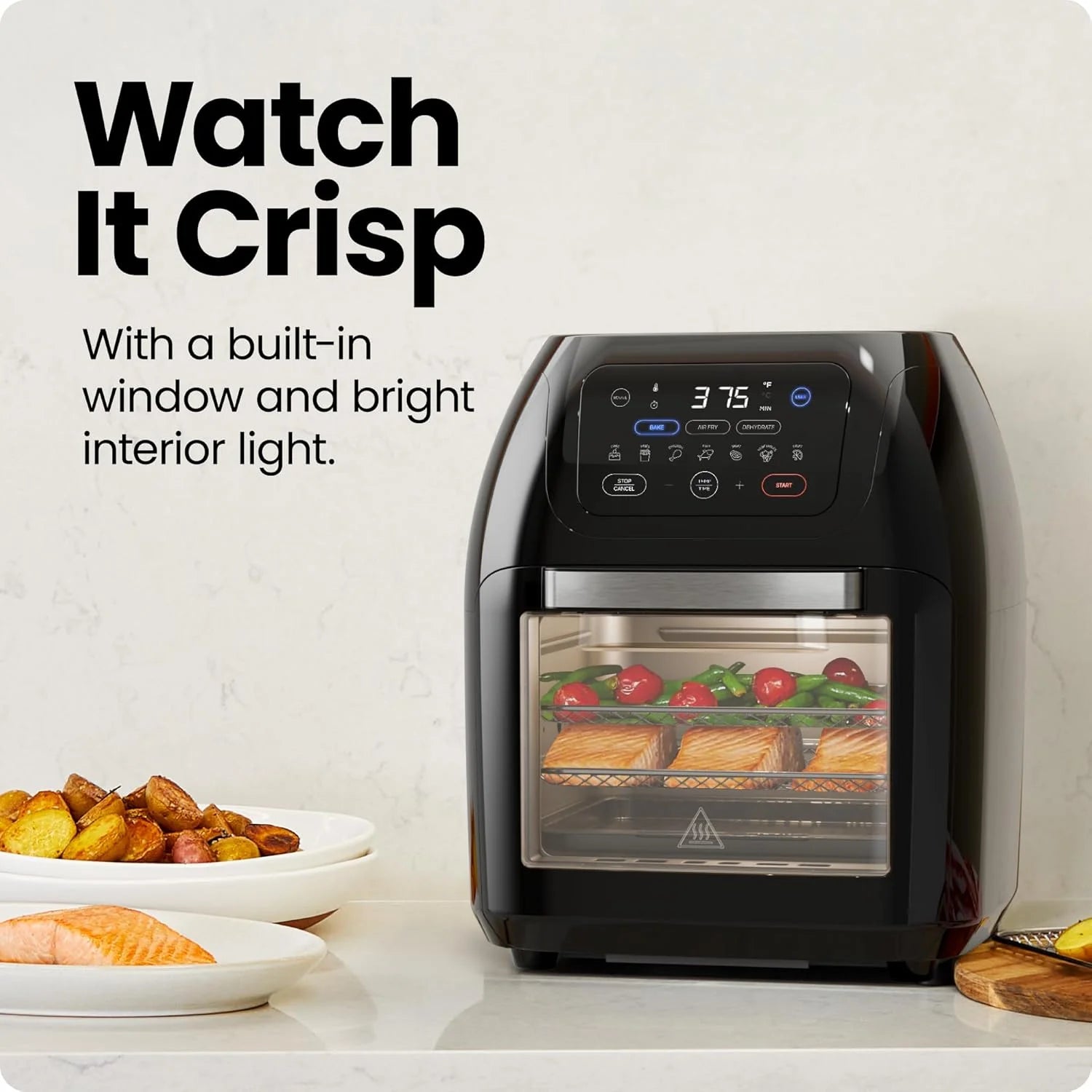 Chefman Multifunctional Digital 10 Qt. Air Fryer+ Rotisserie, Fry, Roast & Bake, 17 Presets - Black