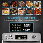 HYSapientia 26QT Air Fryer Oven With Rotisserie 1800W Toaster Oven Air Fryer Combo, 10 in 1 Convection Oven Countertop, Airfryer Toaster Oven, Mini Toaster Oven,Stainless Steel Outer