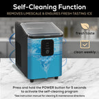 Igloo Self-Cleaning Countertop Ice Maker - Compact and Portable - Creates 26 lbs. Per Day, 8 Pieces Ready Every 7-8 Minutes - Includes Ice Scoop and Basket - Aqua