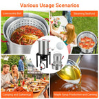 Soonbuy 30 QT Turkey Fryer Cooker Set and 10 QT Kit,50,000 BTU Aluminum Turkey Deep Fryer and Propane Burner Kit,Outdoor Propane Deep Fryers Stove Burner Stand,Baskets,Marinade Injector, Thermometer