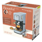 Beautiful Slim Espresso Machine with 20-Bar Pressure, Black Sesame by Drew Barrymore
