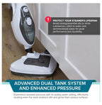 saney 10-in-1 Steam Mop - Floor Steamer with Chamber and Detachable Handle for Tile Grout, Clothes, Furniture, Hardwood, Upholstery, & Carpet, Handheld Steam Cleaner for Home Use
