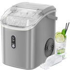 Electactic Nugget Ice Maker Countertop, 35lbs/24H, Self-Cleaning, Pebble Portable Ice Machine with Handle (White)