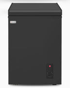 Muhub 3.5 Cu ft Deep Freezer with Adjustable Temperature, Removable Storage Basket,Top Open Door ,Black