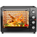 34 QT Super-Large  Air Fryer, Oil-Less Air Fryer Toaster Oven Combo with Pizza, Warm, Broil, Toast, Bake, Air Fry, 5  Functions - Black