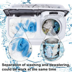Compact Twin Tub with Built-in Drain Pump XPB35-188S 14.3(7.7 6.6)lbs Semi-automatic Gray Cover Washing Machine