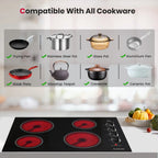 GASLAND Chef Pro 30 in Radiant Electric Cooktop with 4 Burners,  220V ETL Approved