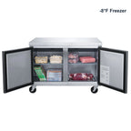 NSF 48 in. 2-Door Undercounter Freezer 13 Cu. Ft. Worktop Commercial Freezer in Stainless Steel ETL