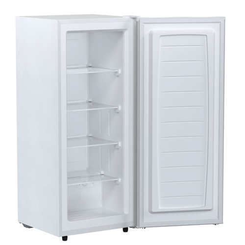 Auseo 7 Cu. ft. Upright Freezer with 4 fixed grid shelves, Space Saving, Adjustable Temperature Controls, Garage Ready deep Freezer, Manual Defrost, White