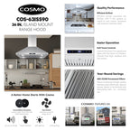 36 in. Lumin Collection Ductless Island Range Hood, Soft Touch Controls, LED Lights, Stainless Steel