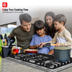 Gasland Chef 36 in. NG/LPG Convertible Gas Cooktop in Stainless Steel with 5 Burners