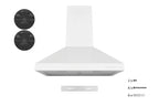 Hauslane Chef Series Base Model WM-530 30" Convertible Wall Mount Chimney Range Hood 120V in Matte White