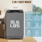 Veeboto Portable Washing Machine, 15.6lbs Washer and Dryer Combo Machine with 10 Wash Programs/8 Water Levels, Laundry with LED Display & 1 Adjustable feet for Home, Apart, Bathroom