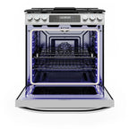 Midea 30-In Slide-In Gas Range with Wi-Fi Connectivity and Fan Convection, Stainless Steel, MGS30S2AST