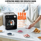 KFFKFF Vertical Ice Cream Machine with Integrated Compressor, 2 Quart Instant Fruit Yogurt Device, Stainless Steel Electronic Sorbet Creator, 4 Function Gelato Producer with Digital Screen & Timer