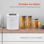 Magic Chef 27 lb. Capacity Portable Countertop Ice Maker, White and Makes Bullet Ice