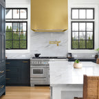 Akicon Stainless Steel Range Hood, Modern Box Kitchen Hood with Powerful Vent Motor, Wall Mount, 30��W*30��H*14D, Signal White