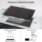 IsEasy 30" Electric Stove in Ceramic with 4 burners