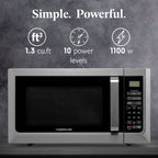 Farberware FMGZ09BKA 0.9 Cu. Ft. Microwave Oven, 900W, Digital Control, LED Display, 6 Cooking Presets, Black