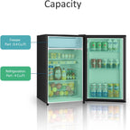 Kcpolre 3.1 Cu.Ft Mini Fridge with Freezer, Adjustable Thermostat, Removable Glass Shelves & Fruit Basket for Dorm Room, Office, Bedroom, Pink