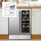 Costway 2-in-1 Beverage and  Cooler Free-standing & Built-in Dual Zones  Fridge