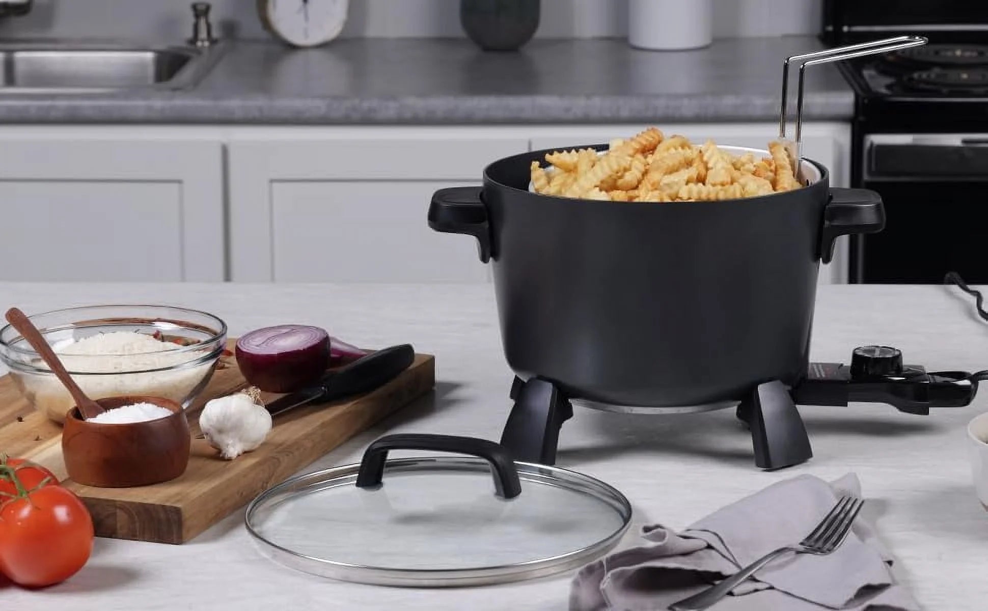 8-Quart Big Kettle, Steamer and Deep Fryer Multi-Cooker,